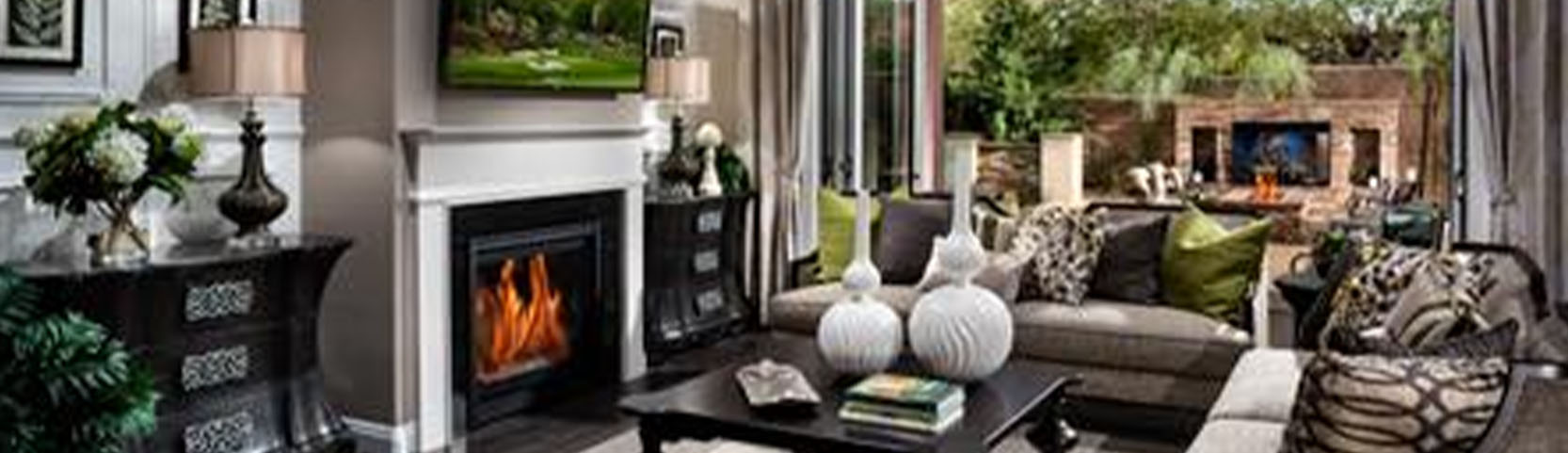 Black and white painted living room